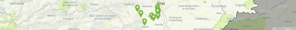 Kartenansicht für Apotheken-Notdienste in der Nähe von Mooskirchen (Voitsberg, Steiermark)